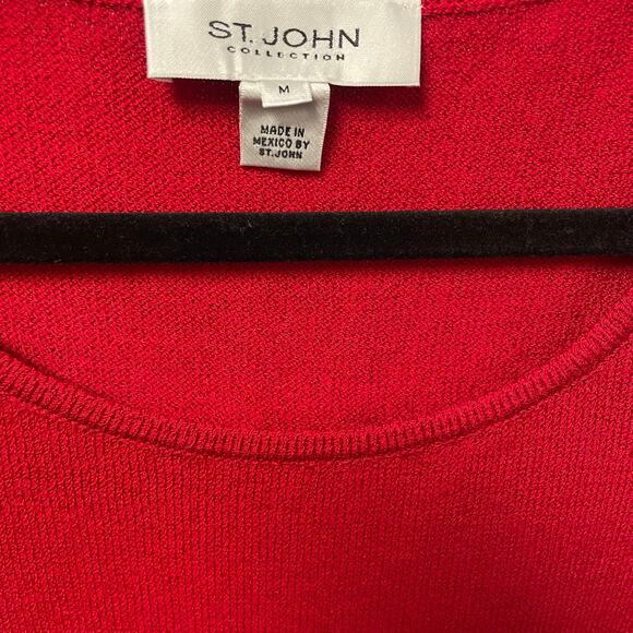 St. John Collection Santana Knit Dark Red Tank Top Womens Size Medium - Picture 3 of 6